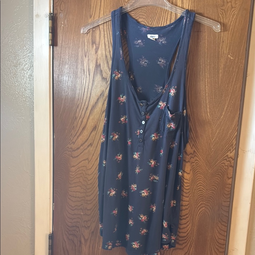 Floral Sleeveless Top - Blue